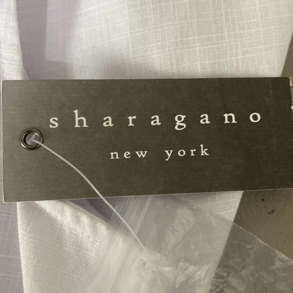 Sharagano NEW Optic White Preppy Coastal Tie Waist Button Front Midi Dress Sz. 6 - Picture 12 of 13